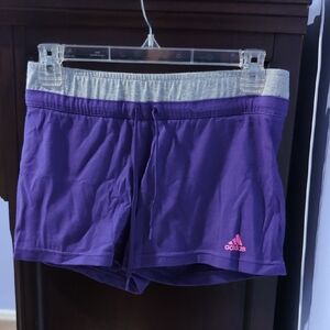 Adidas Women's Purple and Gray Athletic Shorts